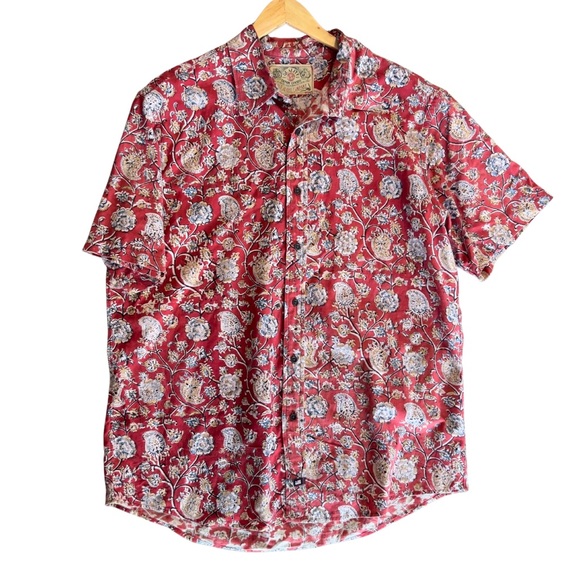 Vintage Ralph Lauren Polo Jeans Co. Quality Denim Goods Print Camp Shirt - Picture 13 of 16